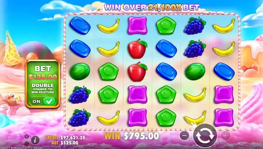 Tela de jogo Sweet Bonanza